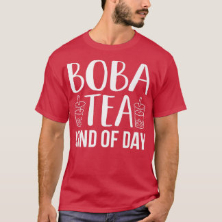 棒葉茶の種類の日バブルかわいい茶ラーメングラフ Tシャツ