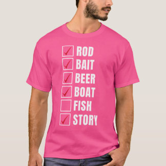 棒餌ビールボートフィッシュストーリーアイス魚釣りフィッシャーF Tシャツ