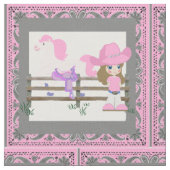 棒馬の生地4.5"の西部の小さい女性のカーボーイ ファブリック (クローズアップ)