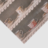 棚にコーヒー&ティーカップかわいい写真のパターン 薄葉紙 (詳細)