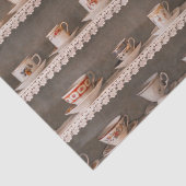 棚にコーヒー&ティーカップかわいい写真のパターン 薄葉紙 (詳細)