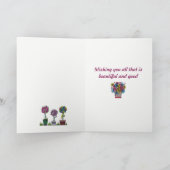 棚に植物と花フレンドシップカード カード (内部)