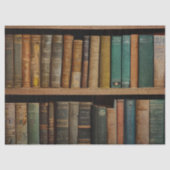 棚に置かれた古い本の切り離し 薄葉紙 (正面)