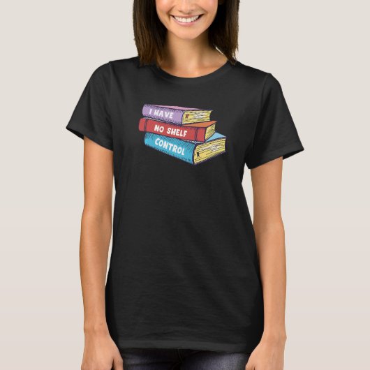棚の制覇に失敗した読書家 Tシャツ (正面)