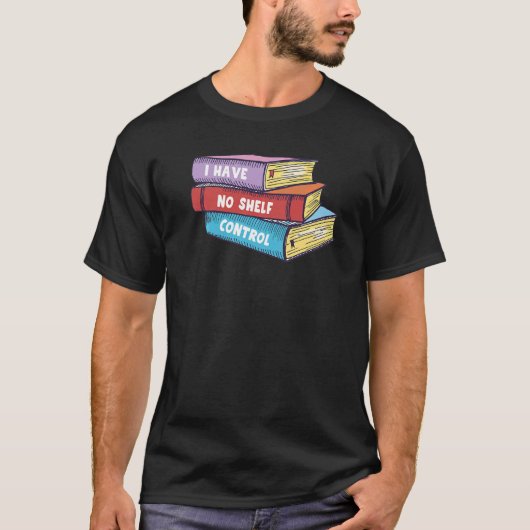 棚の制覇に失敗した読書家 Tシャツ (正面)