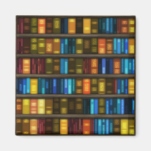 棚の愛書家及び司書のカラフルな本 マグネット