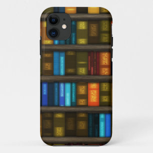 棚の愛書家及び司書のカラフルな本 iPhone 11 ケース