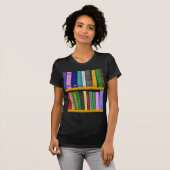 棚の本図書館での読書 Tシャツ (正面フル)