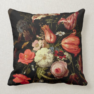 棚の花の静物画 クッション