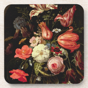 棚の花の静物画 コースター