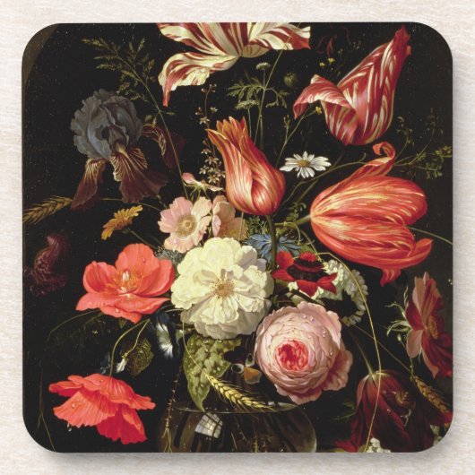 棚の花の静物画 コースター (正面)