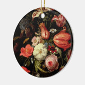 棚の花の静物画 セラミックオーナメント (左)