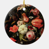 棚の花の静物画 セラミックオーナメント (裏面)