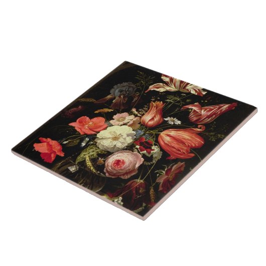 棚の花の静物画 タイル (側面)