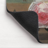 棚の花の静物画 マウスパッド (コーナー)