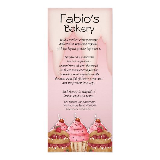 棚カードベーカリーBusniess、サービス係、喫茶店 ラックカード (正面)