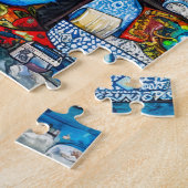 棚上げカラフル猫 ジグソーパズル (側面)