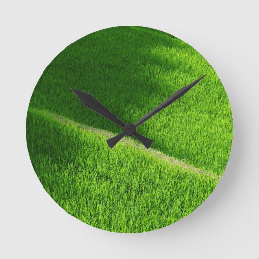 棚田の田んぼ日本 ラウンド壁時計 (正面)