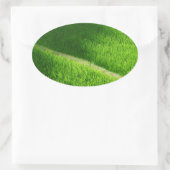 棚田の田んぼ日本 楕円形シール (バッグ)