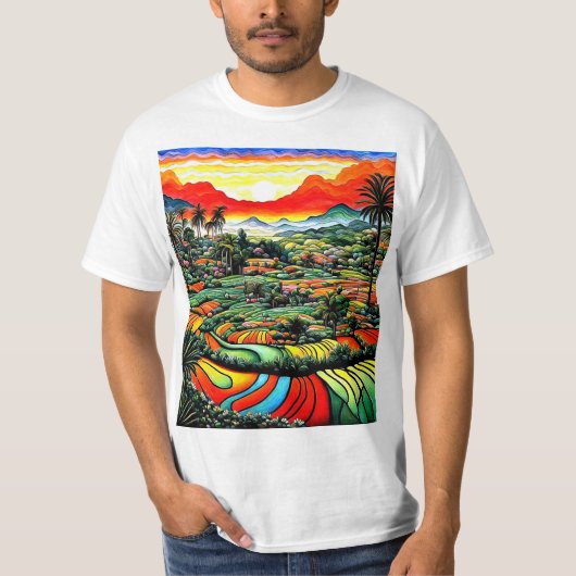 棚田の風景4 Tシャツ (正面)