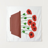 棚田プランターの赤いケシ タペストリー (正面(横))