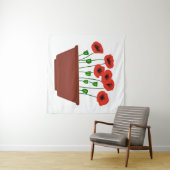 棚田プランターの赤いケシ タペストリー (インサイチュ(横))