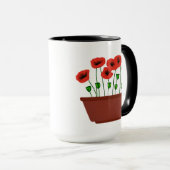 棚田プランターの赤いケシ マグカップ (正面右)