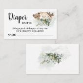 森おむつラッフルチケットベビーシャワーカード プレイスカード (正面/裏面)