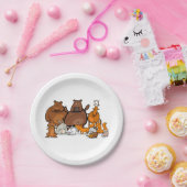 森おもしろい動物 ペーパープレート (パーティー)