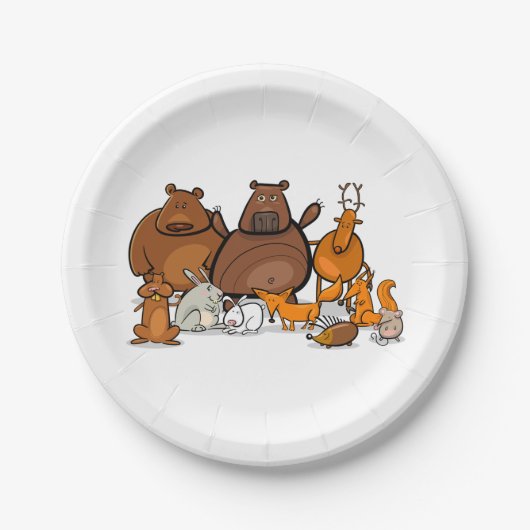 森おもしろい動物 ペーパープレート (正面)
