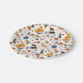 森お洒落のキノコの水色 ペーパープレート (アングル)