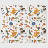 森お洒落のキノコの水色 ラッピングペーパー (フラット)