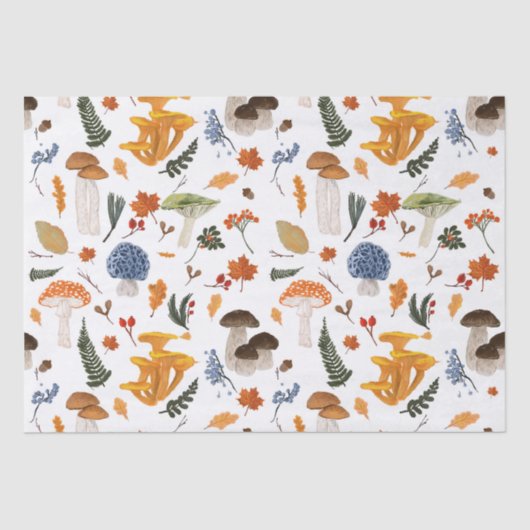 森お洒落のキノコの水色 薄葉紙 (正面)