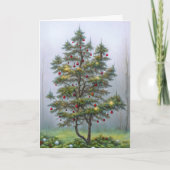 森お洒落のクリスマスデコレーションの木 カード (正面)