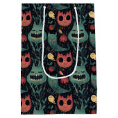 森お洒落のハロウィン幽霊のよく出るモンスター ミディアムペーパーバッグ (裏面)