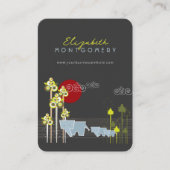 森お洒落の中の象の家族と赤い太陽 名刺 (正面)