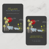 森お洒落の中の象の家族と赤い太陽 名刺 (正面/裏面)