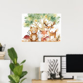 森お洒落の動物 ポスター (ホームオフィス)