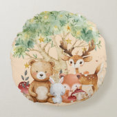 森お洒落の動物 ラウンドクッション (正面)