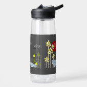 森お洒落の木の太陽のかわいい象の家族 ウォーターボトル (左面)