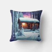 森お洒落の素朴小さな丸太小屋 クッション (裏面)