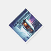 森お洒落の素朴小さな丸太小屋 スタンダードカクテルナプキン (角)