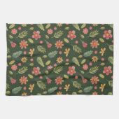 森お洒落の花と葉 キッチンタオル (横)