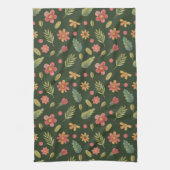 森お洒落の花と葉 キッチンタオル (縦)