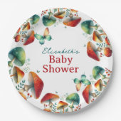 森お洒落キノコ赤ちゃんシャワー紙プレート ペーパープレート (正面)