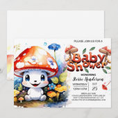 森お洒落ファンタジー赤ちゃんシャワー 招待状 (正面/裏面)