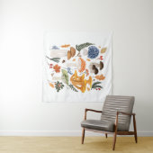 森お洒落マッシュルーム水カラーイラストレーション タペストリー (インサイチュ(横))