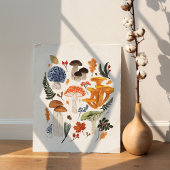 森お洒落マッシュルーム水カラーイラストレーション ポスター