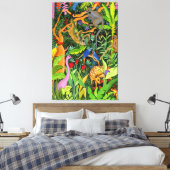 森お洒落動物の芸術 キャンバスプリント (インサイチュ (寝室))