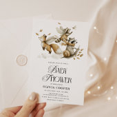 森お洒落動物の赤ちゃんシャワー 招待状